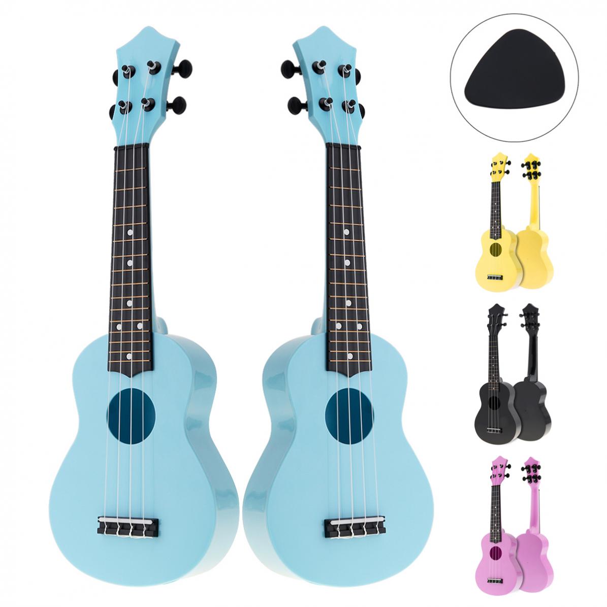 Plastic 21 Inch Soprano Colorful Acoustic Ukulele Uke 4 Strings Hawaii Guitar Guitarra Instrument for Kids and Music Beginner